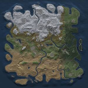 Thumbnail Rust Map: Procedural Map, Size: 5000, Seed: 3486748, 19 Monuments