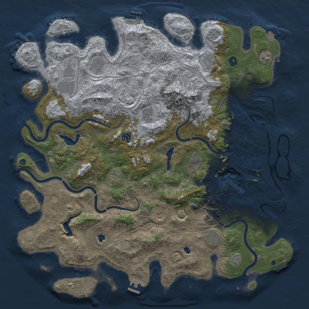 Rust Map: Procedural Map, Size: 5000, Seed: 3486748, 17 Monuments