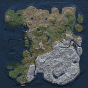 Thumbnail Rust Map: Procedural Map, Size: 4500, Seed: 275763240, 17 Monuments