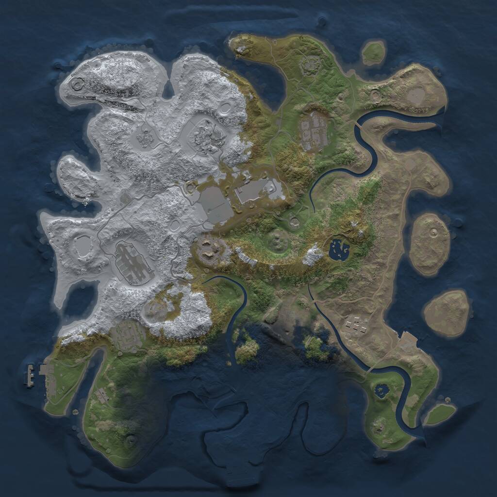 Rust Map: Procedural Map, Size: 3500, Seed: 1951615591, 15 Monuments
