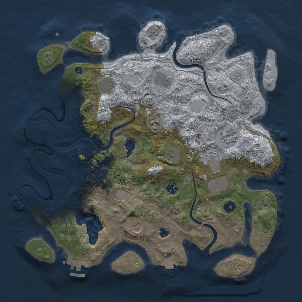 Rust Map: Procedural Map, Size: 4000, Seed: 142301, 15 Monuments