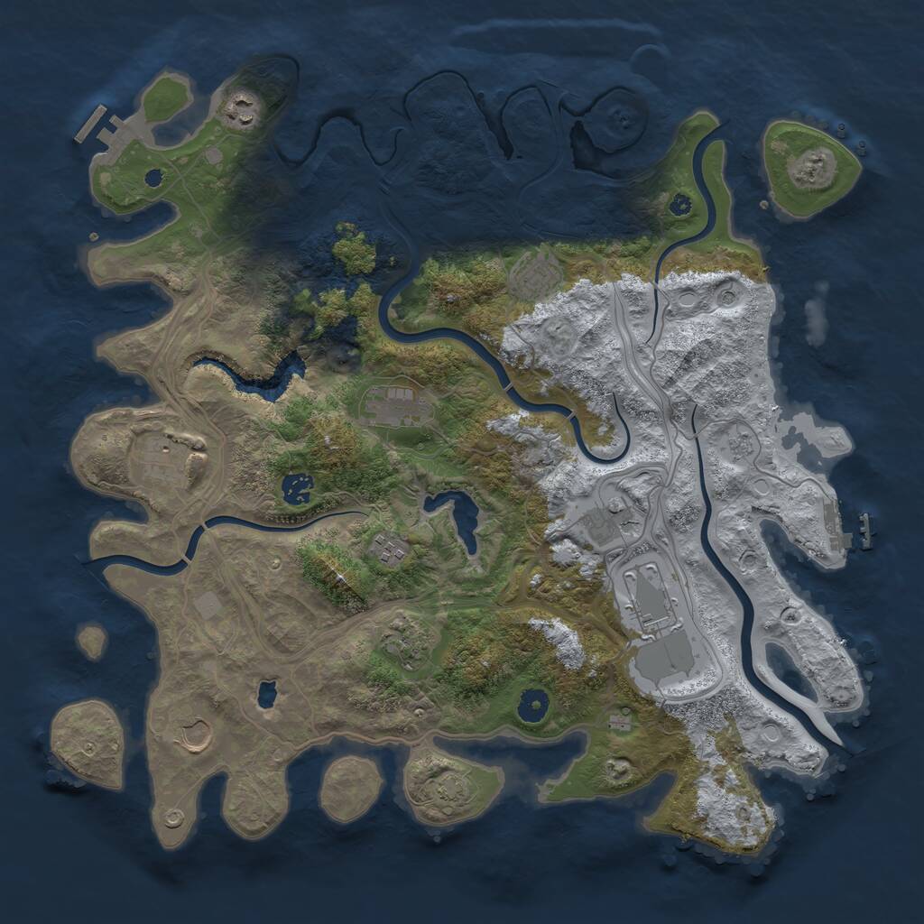 Rust Map: Procedural Map, Size: 4250, Seed: 646714858, 16 Monuments