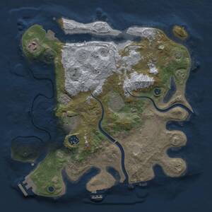 Thumbnail Rust Map: Procedural Map, Size: 3200, Seed: 1988444186, 13 Monuments