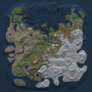 Thumbnail Rust Map: Procedural Map, Size: 4500, Seed: 1256937057, 16 Monuments