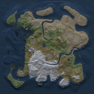 Thumbnail Rust Map: Procedural Map, Size: 3500, Seed: 31543154, 15 Monuments