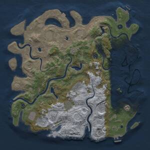 Thumbnail Rust Map: Procedural Map, Size: 4500, Seed: 2073772179, 17 Monuments
