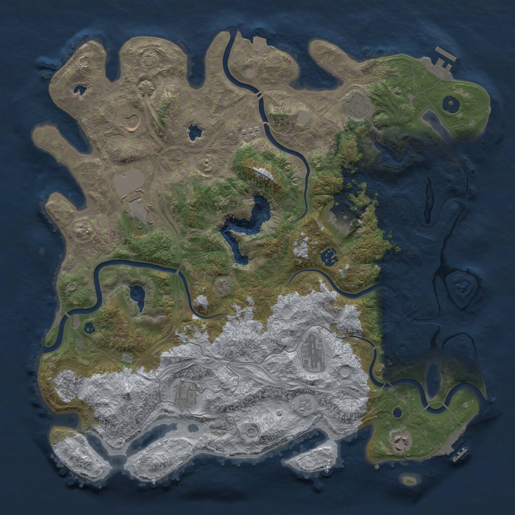 Rust Map: Procedural Map, Size: 4500, Seed: 10735929, 16 Monuments