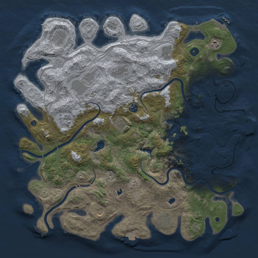 Rust Map: Procedural Map, Size: 4500, Seed: 269139069, 17 Monuments