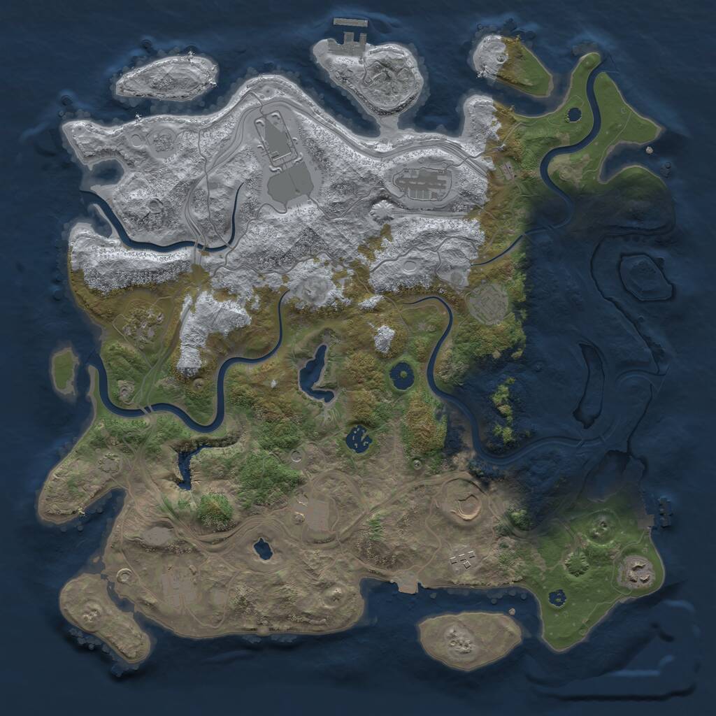 Rust Map: Procedural Map, Size: 4250, Seed: 1246267060, 16 Monuments