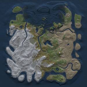 Thumbnail Rust Map: Procedural Map, Size: 4200, Seed: 55634323, 16 Monuments