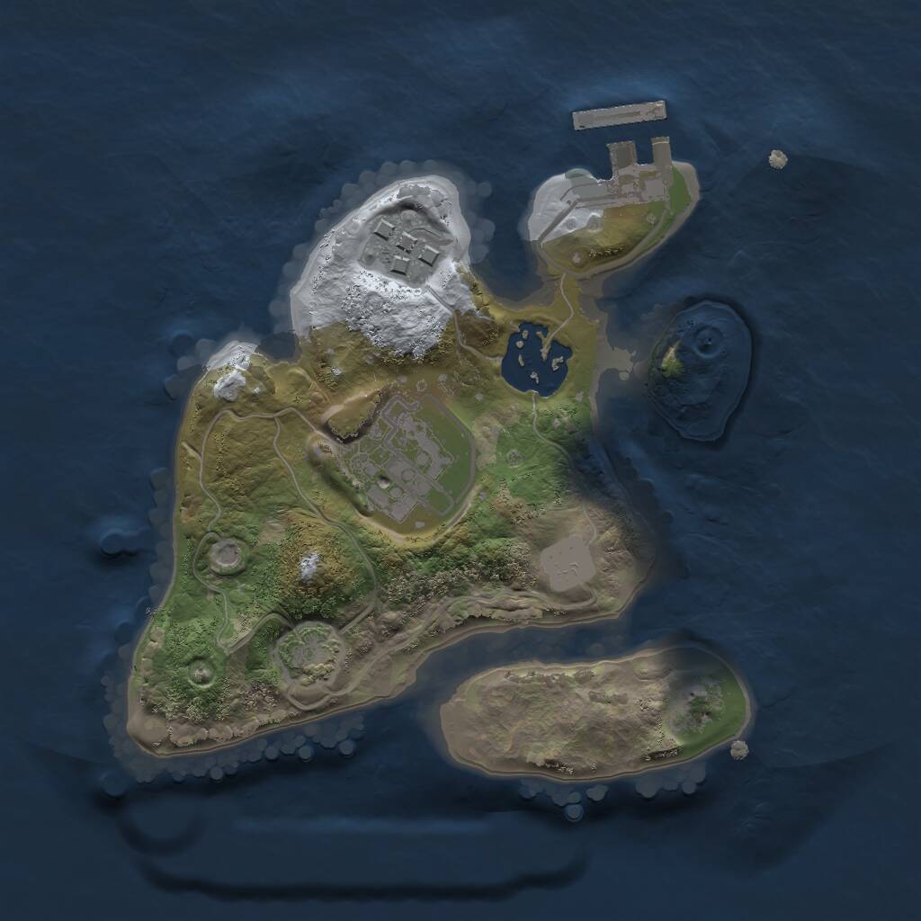 Rust Map: Procedural Map, Size: 2000, Seed: 2105303809, 6 Monuments