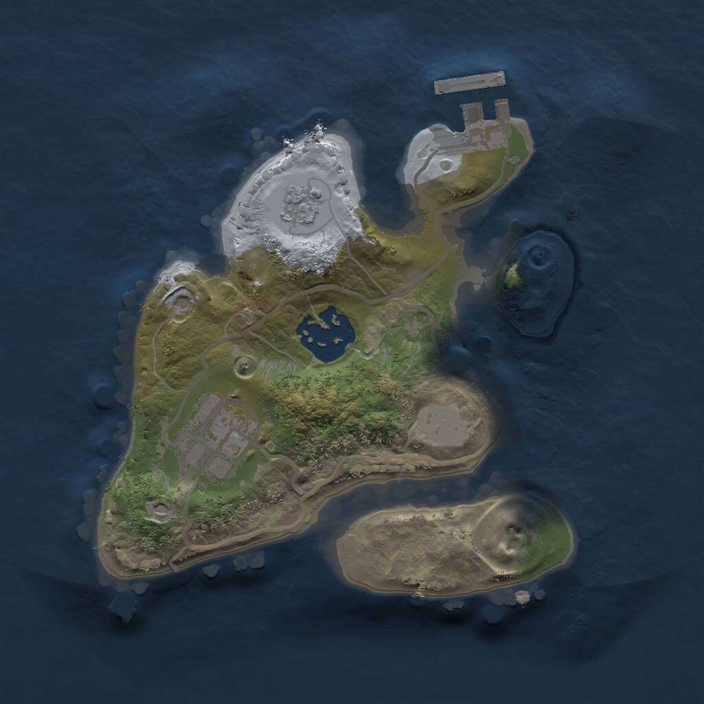 Rust Map: Procedural Map, Size: 2000, Seed: 2105303809, 5 Monuments