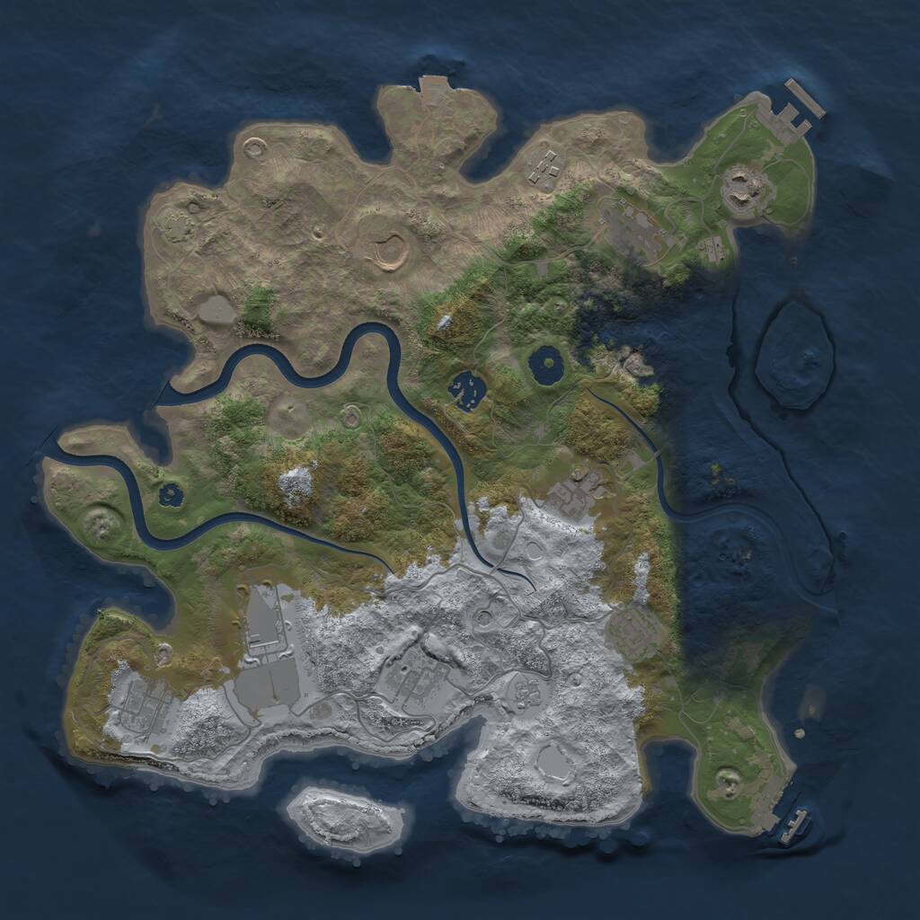Rust Map: Procedural Map, Size: 3750, Seed: 1633465473, 16 Monuments