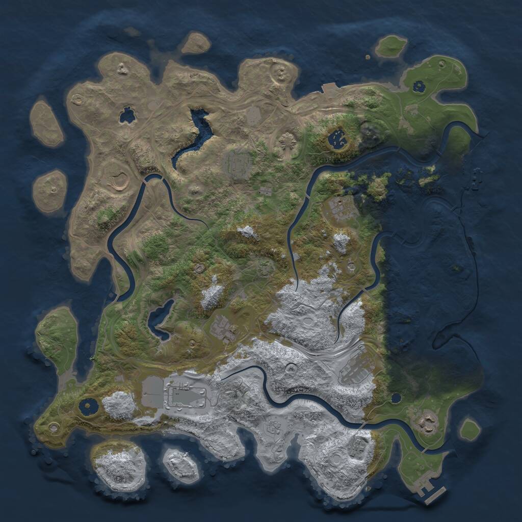 Rust Map: Procedural Map, Size: 4250, Seed: 1021576, 15 Monuments