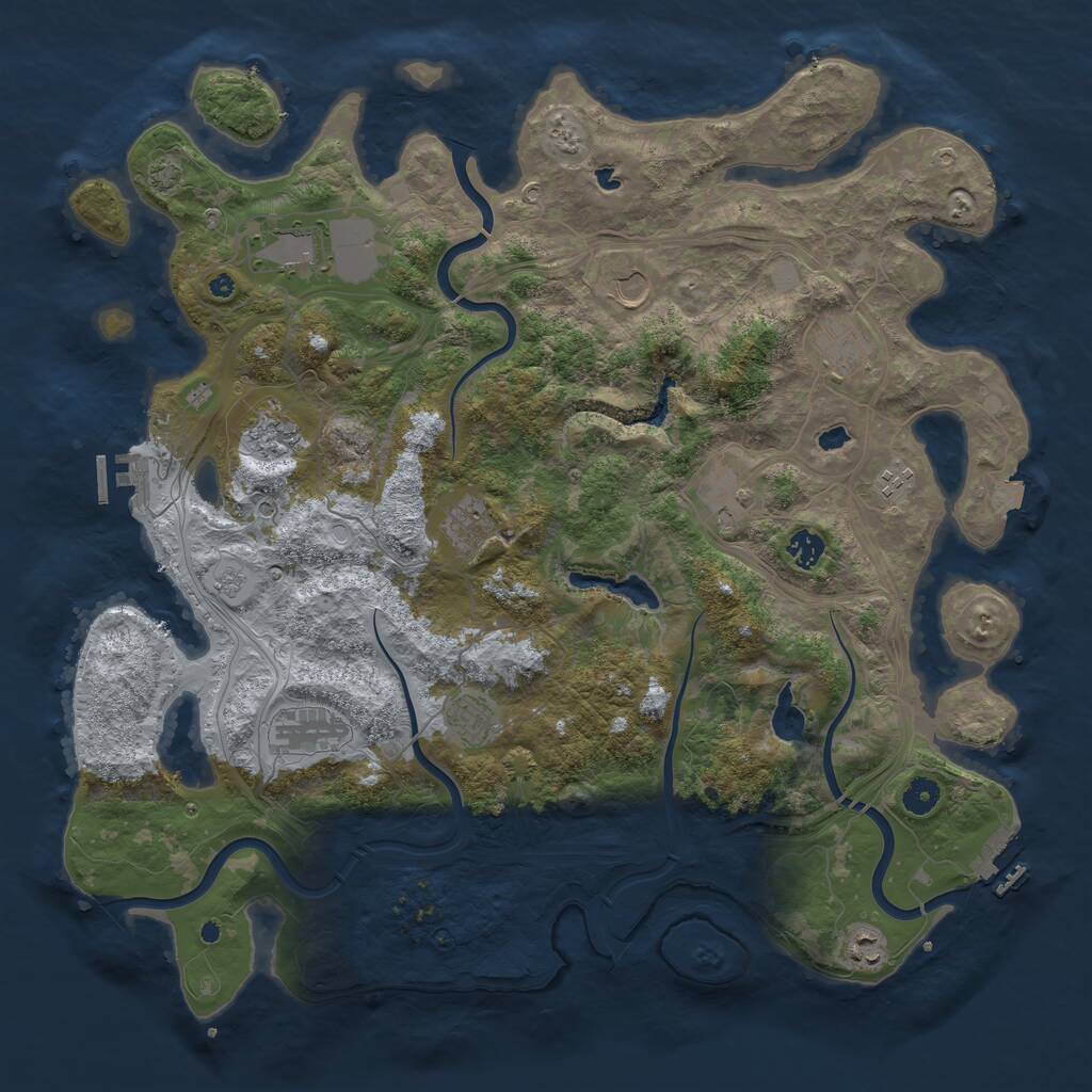 Rust Map: Procedural Map, Size: 4500, Seed: 952427970, 17 Monuments