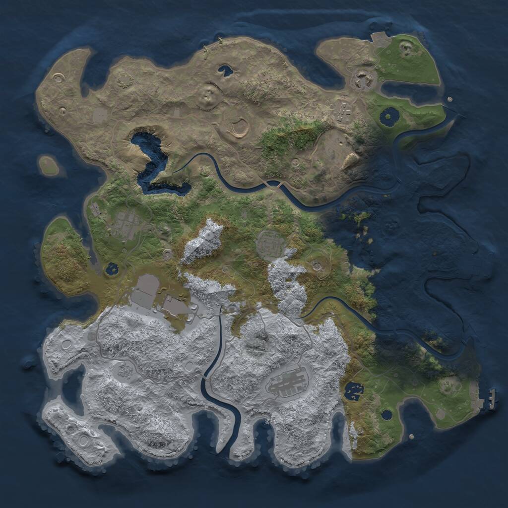 Rust Map: Procedural Map, Size: 4000, Seed: 1704228888, 15 Monuments