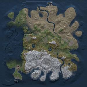 Thumbnail Rust Map: Procedural Map, Size: 3750, Seed: 616132267, 15 Monuments