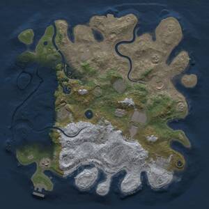 Thumbnail Rust Map: Procedural Map, Size: 3750, Seed: 616132267, 16 Monuments