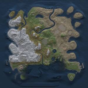 Thumbnail Rust Map: Procedural Map, Size: 3500, Seed: 1937156163, 13 Monuments