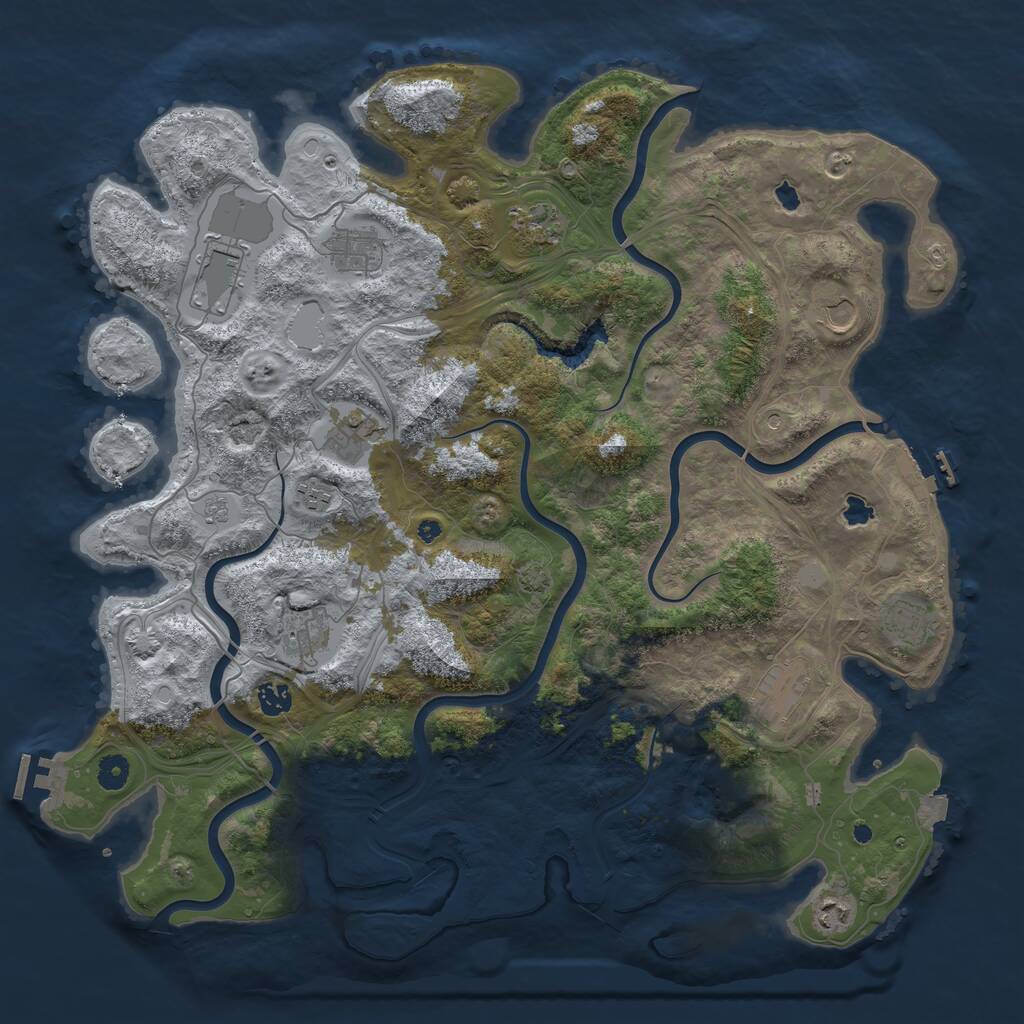 Rust Map: Procedural Map, Size: 4500, Seed: 666875952, 17 Monuments