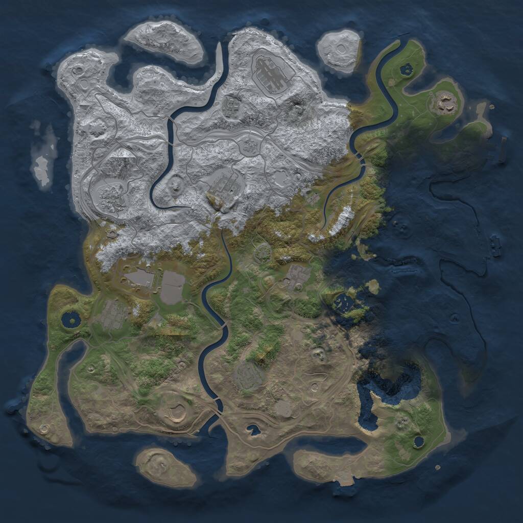 Rust Map: Procedural Map, Size: 4250, Seed: 582588766, 17 Monuments