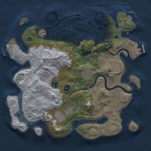 Thumbnail Rust Map: Procedural Map, Size: 3500, Seed: 494263560, 13 Monuments