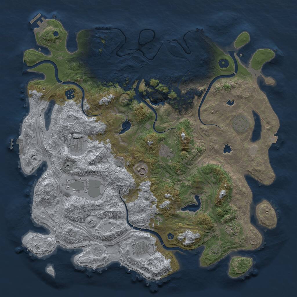 Rust Map: Procedural Map, Size: 4500, Seed: 1832112493, 15 Monuments