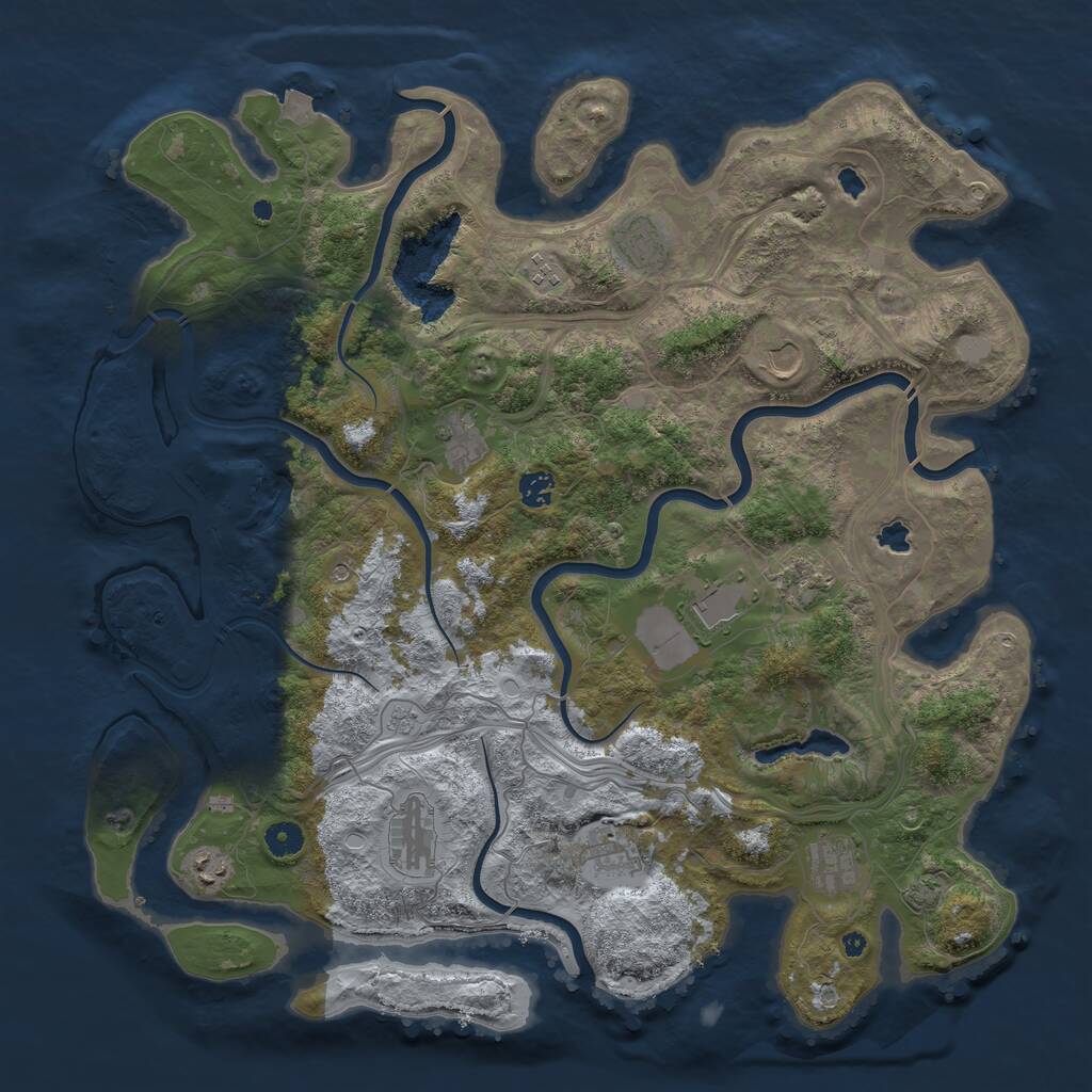 Rust Map: Procedural Map, Size: 4500, Seed: 80173629, 15 Monuments