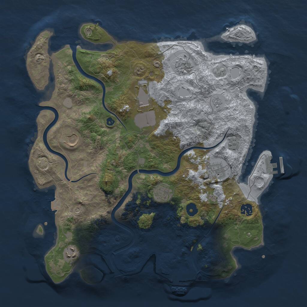 Rust Map: Procedural Map, Size: 3750, Seed: 729779832, 14 Monuments