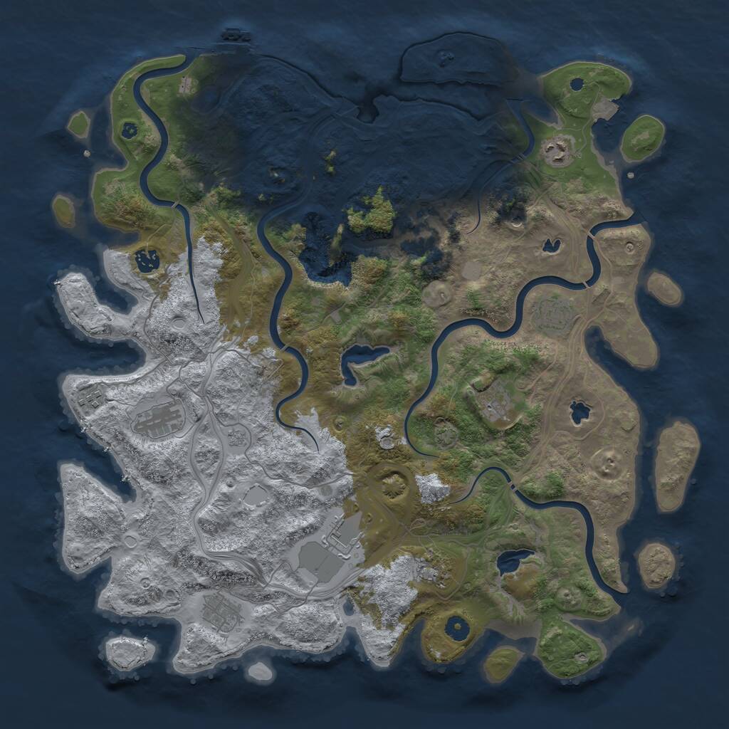 Rust Map: Procedural Map, Size: 4500, Seed: 7747777, 15 Monuments