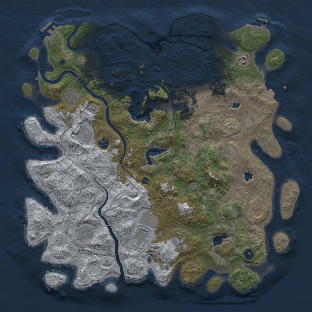 Rust Map: Procedural Map, Size: 4500, Seed: 7747777, 17 Monuments