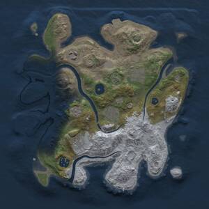 Thumbnail Rust Map: Procedural Map, Size: 3000, Seed: 2145149876, 11 Monuments