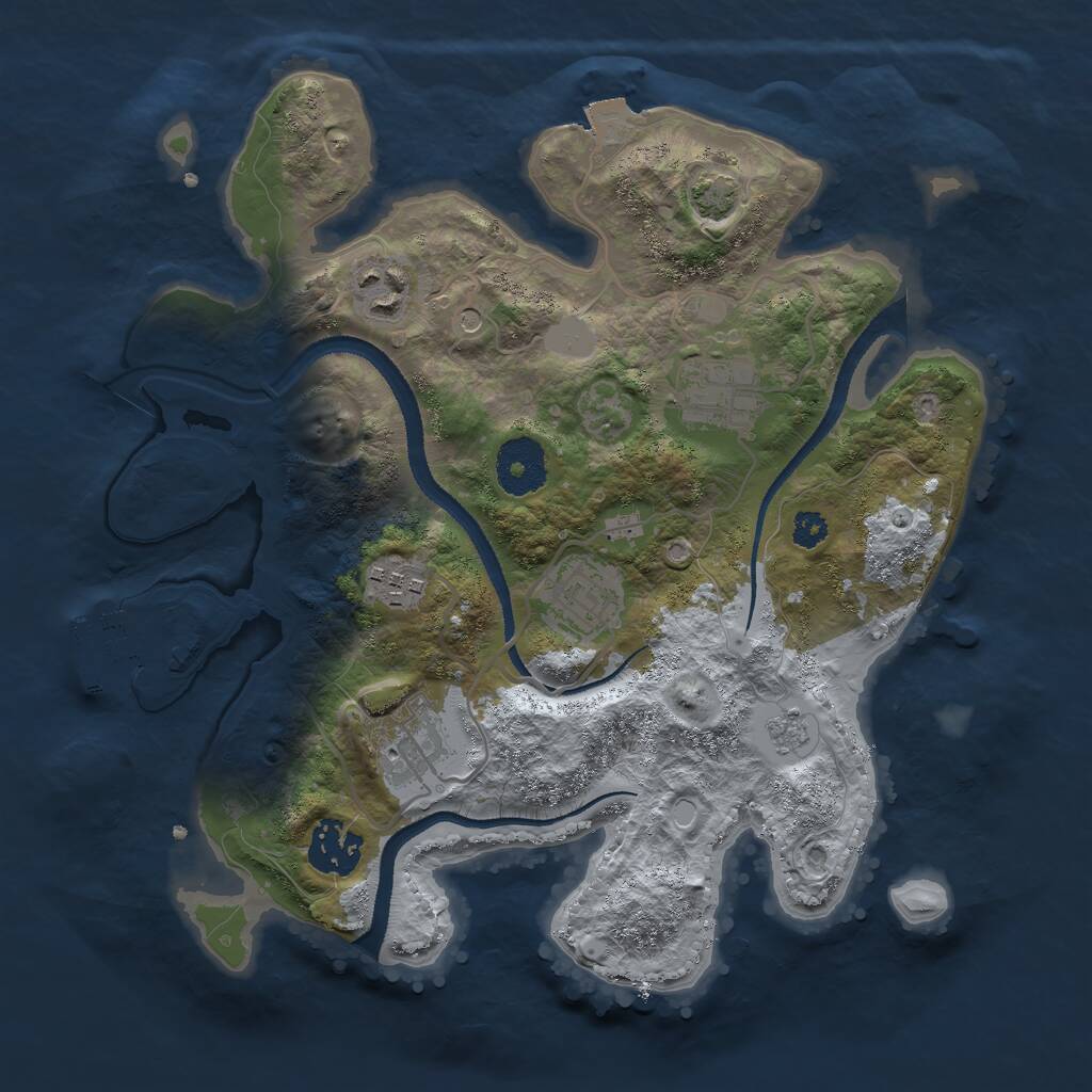 Rust Map: Procedural Map, Size: 3000, Seed: 2145149876, 11 Monuments