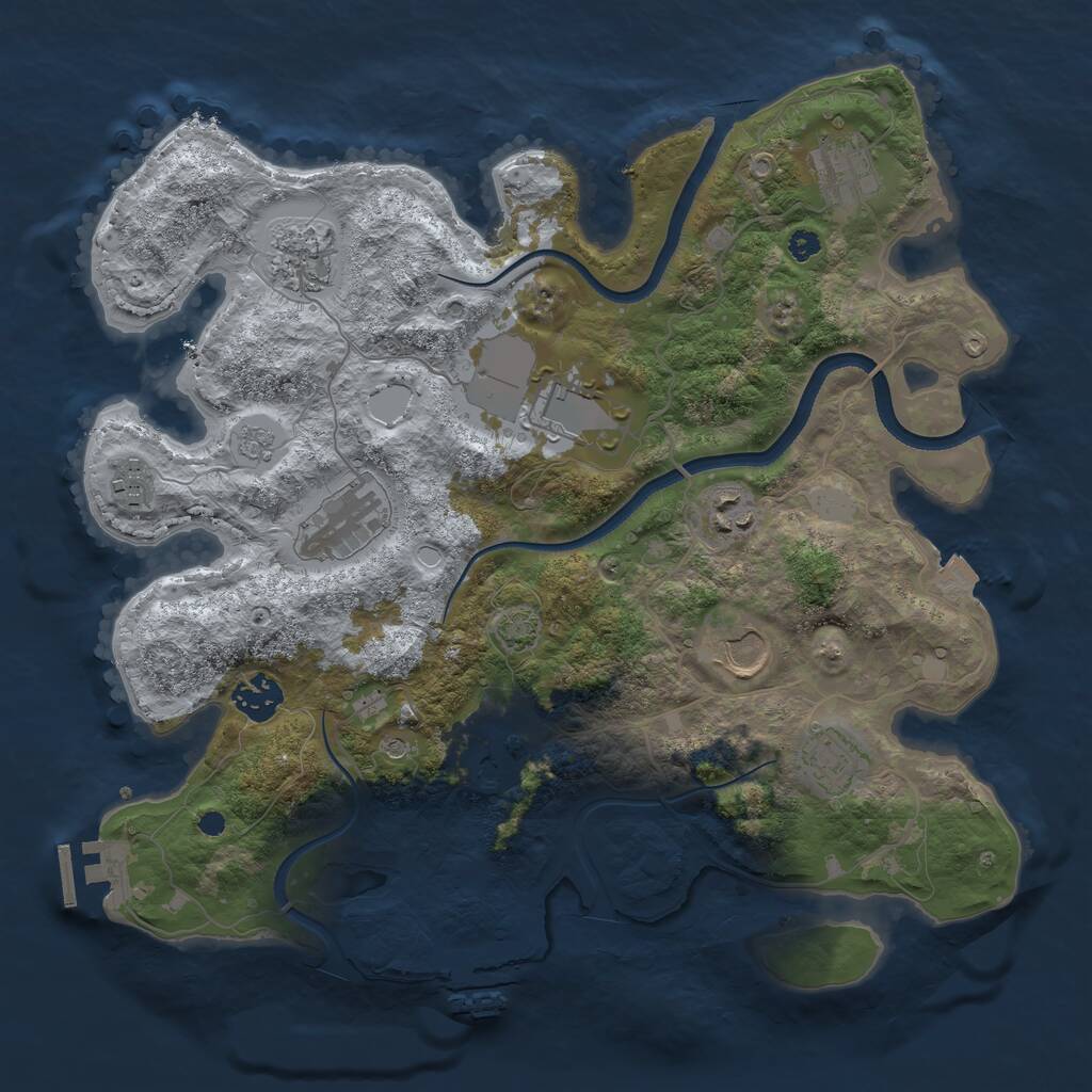 Rust Map: Procedural Map, Size: 3500, Seed: 1766913280, 16 Monuments