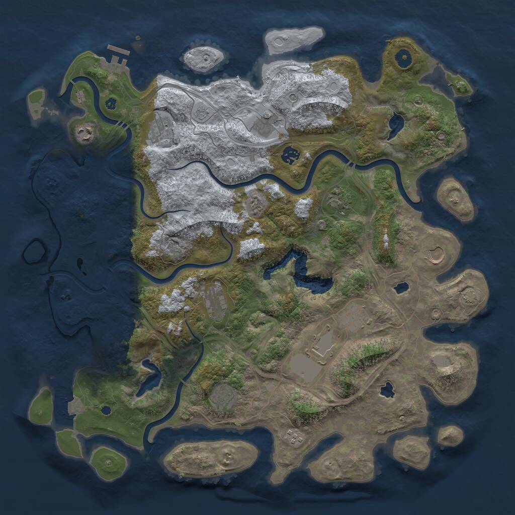 Rust Map: Procedural Map, Size: 4500, Seed: 8888885, 16 Monuments