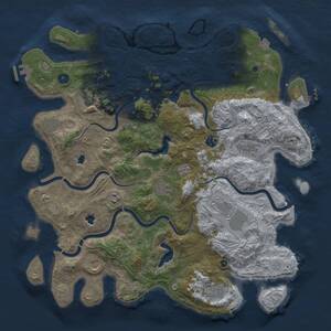 Thumbnail Rust Map: Procedural Map, Size: 4500, Seed: 1987158641, 16 Monuments