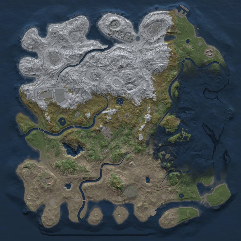Rust Map: Procedural Map, Size: 4700, Seed: 710316258, 17 Monuments