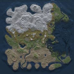 Thumbnail Rust Map: Procedural Map, Size: 4700, Seed: 710316258, 17 Monuments