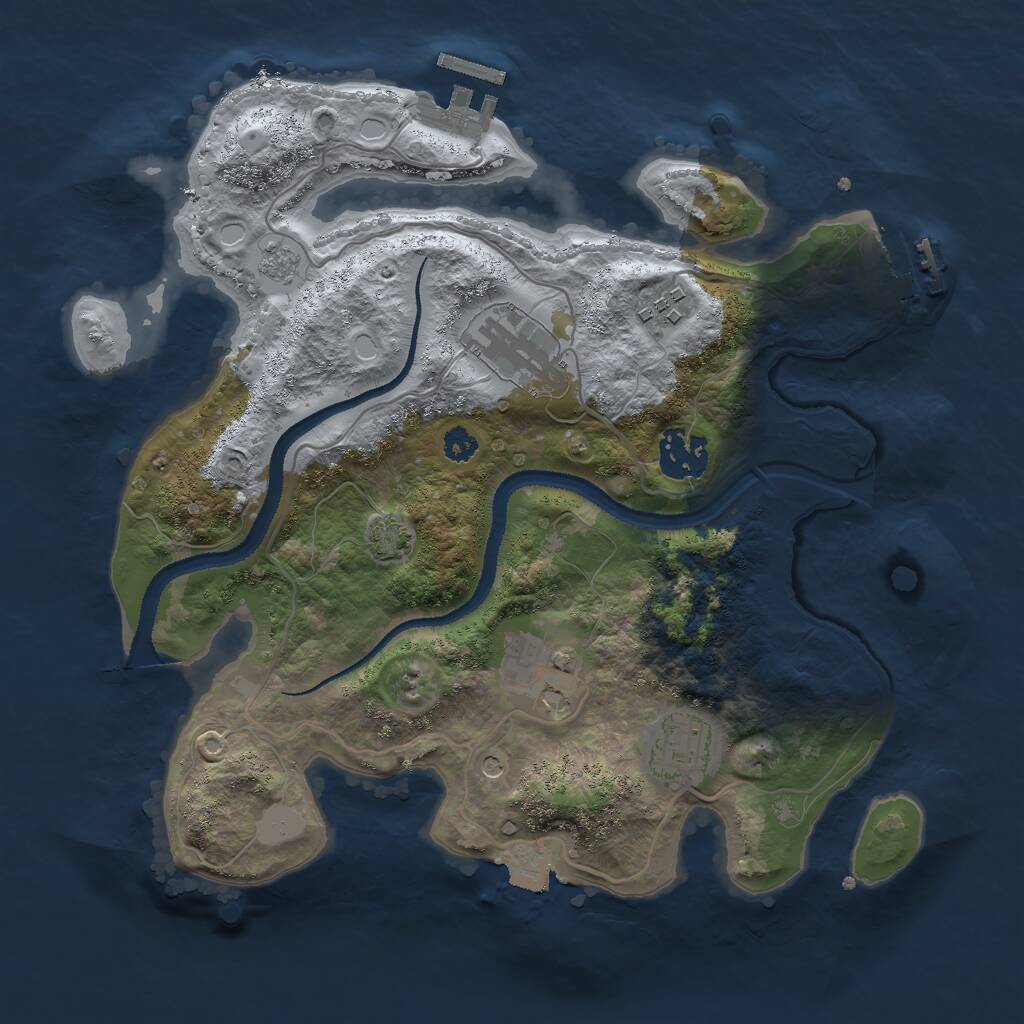 Rust Map: Procedural Map, Size: 3000, Seed: 1434995346, 11 Monuments