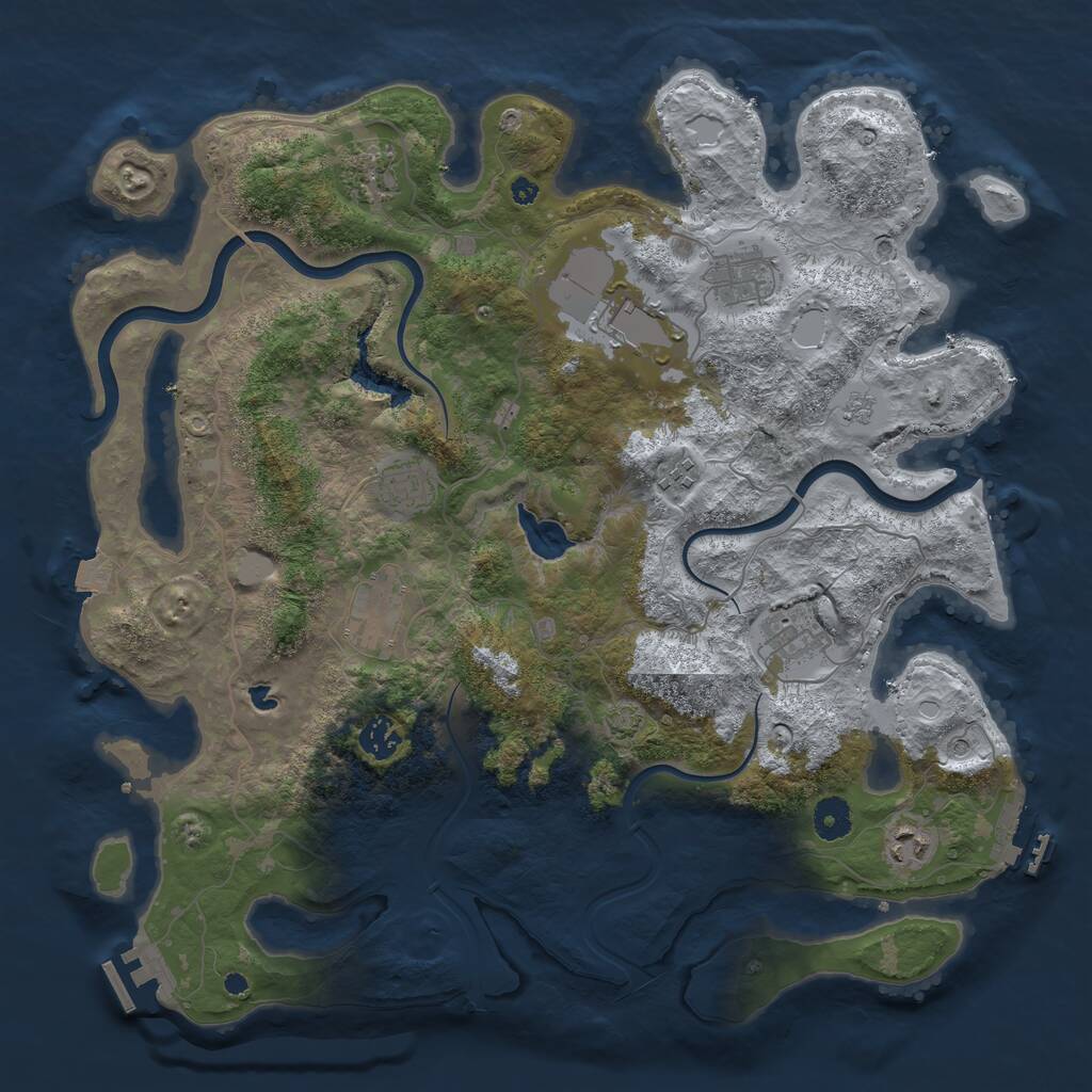 Rust Map: Procedural Map, Size: 4000, Seed: 352962, 15 Monuments