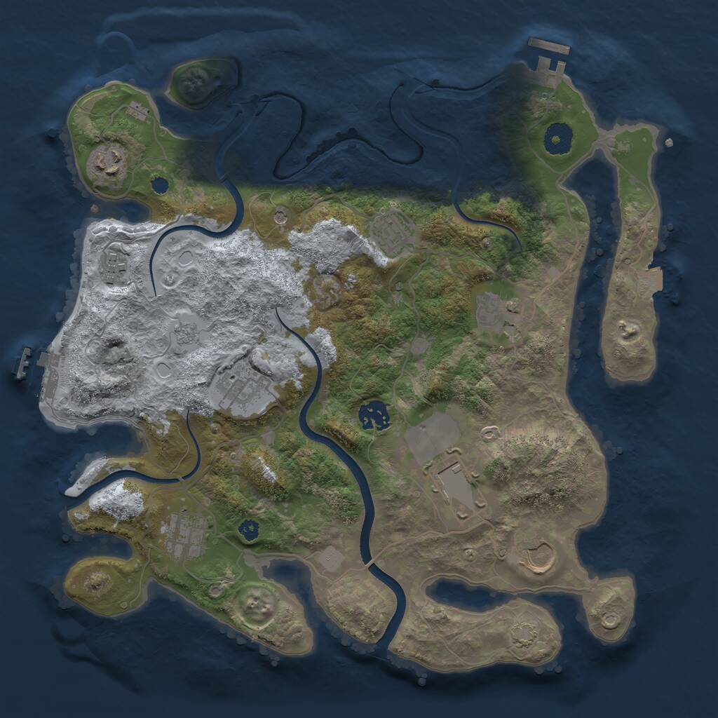 Rust Map: Procedural Map, Size: 3500, Seed: 2011591802, 15 Monuments