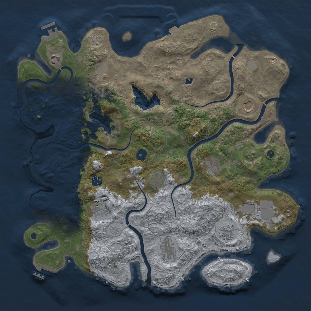 Rust Map: Procedural Map, Size: 4200, Seed: 544427387, 17 Monuments
