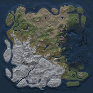 Thumbnail Rust Map: Procedural Map, Size: 5000, Seed: 96509967, 17 Monuments