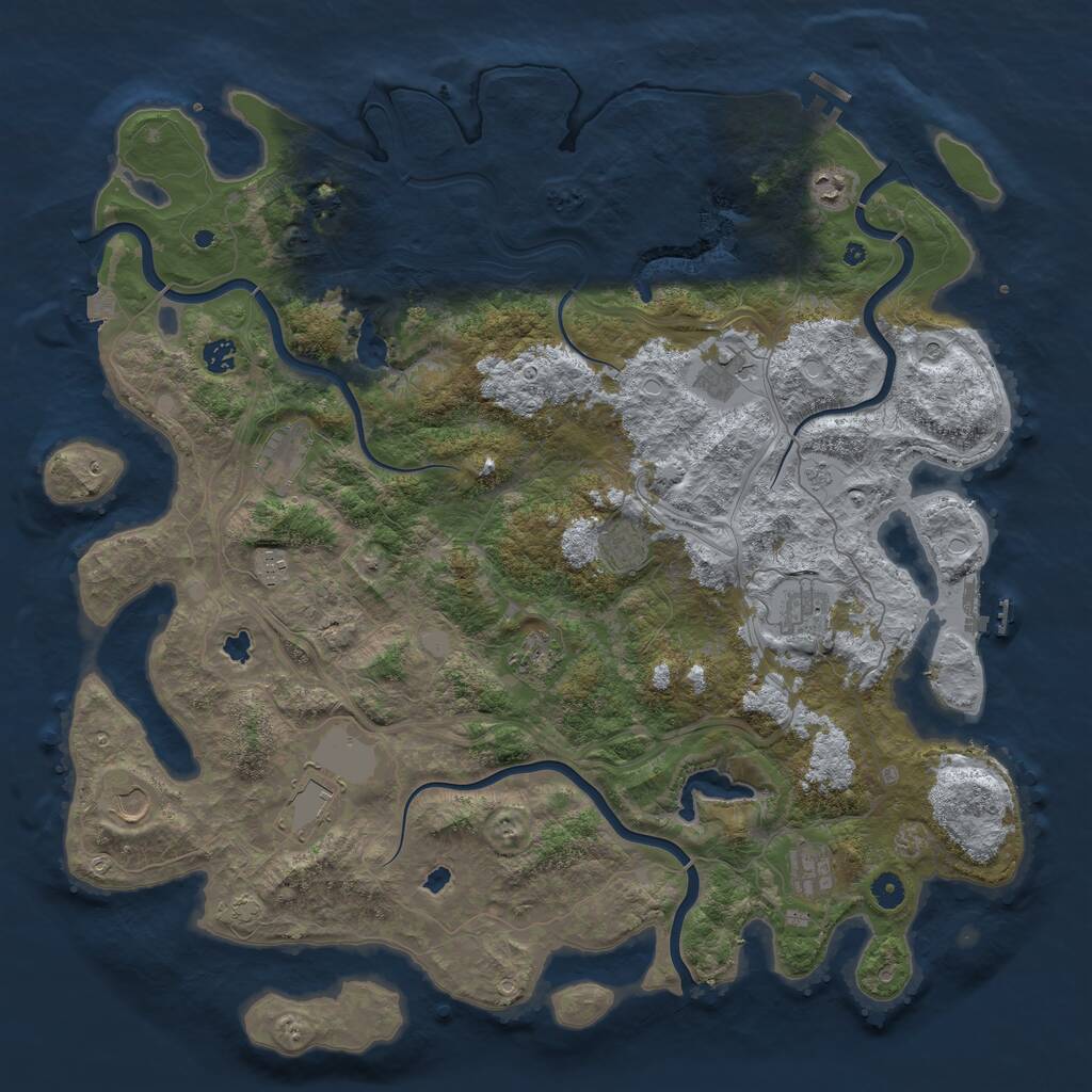 Rust Map: Procedural Map, Size: 4800, Seed: 775202764, 17 Monuments