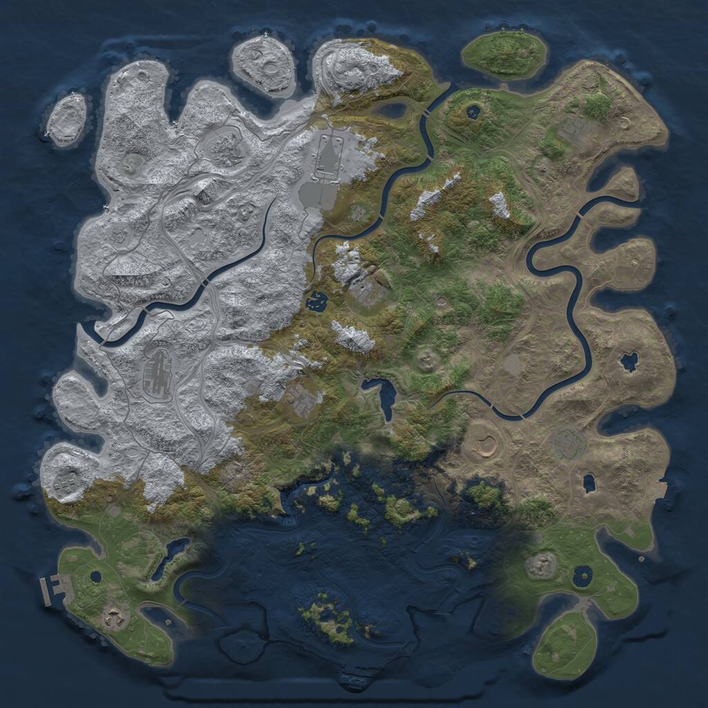 Rust Map: Procedural Map, Size: 4999, Seed: 730847898, 17 Monuments