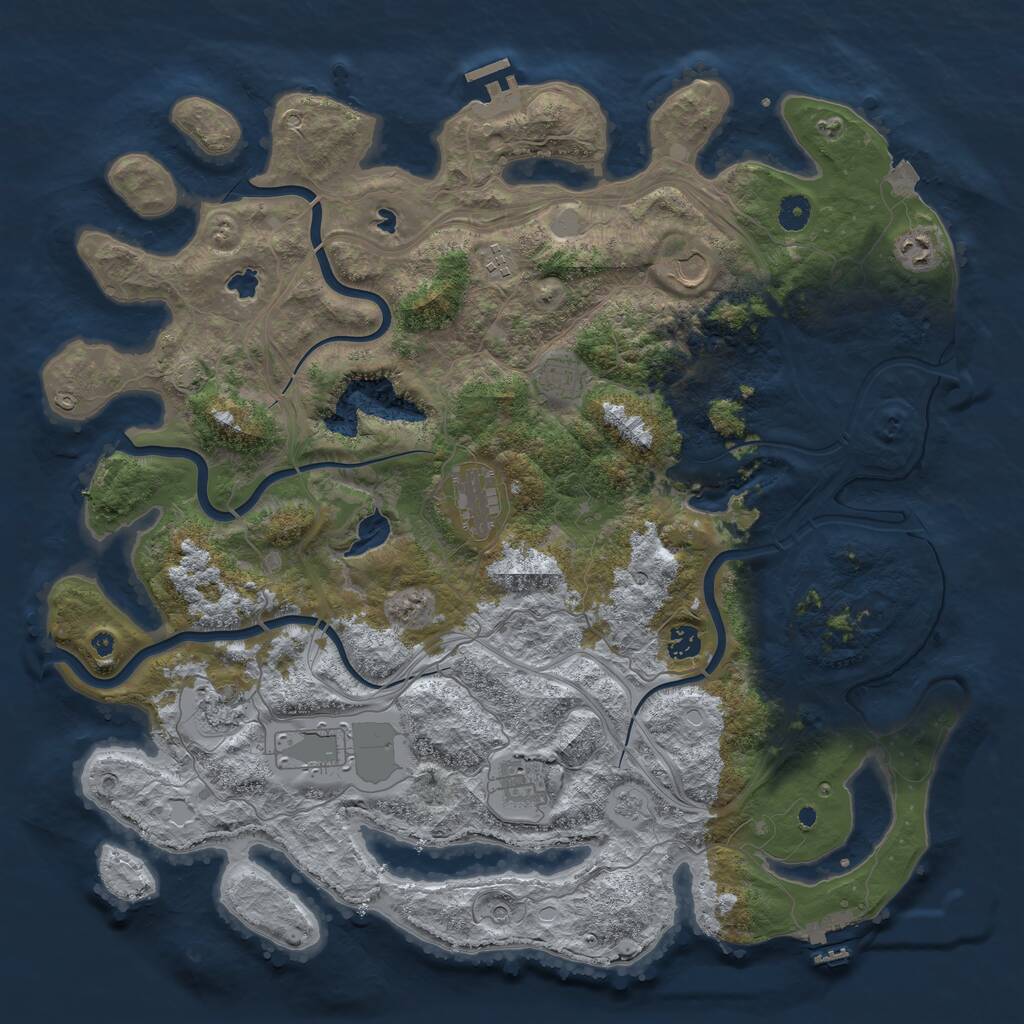 Rust Map: Procedural Map, Size: 4500, Seed: 46897435, 15 Monuments