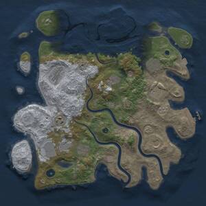 Thumbnail Rust Map: Procedural Map, Size: 3650, Seed: 30834102, 15 Monuments