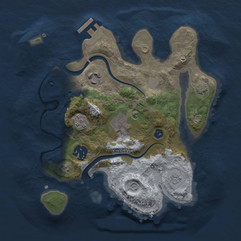 Rust Map: Procedural Map, Size: 2500, Seed: 837492, 9 Monuments