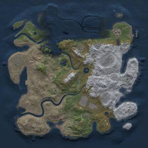 Thumbnail Rust Map: Procedural Map, Size: 3750, Seed: 2001383728, 16 Monuments