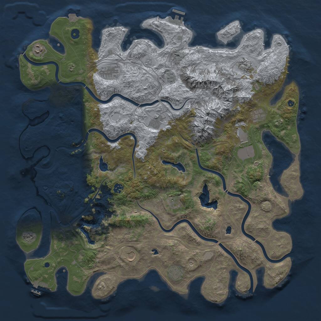 Rust Map: Procedural Map, Size: 5000, Seed: 2134283355, 17 Monuments